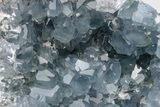 Sparkly Celestine (Celestite) Geode - Deep Blue Crystals #229009-1